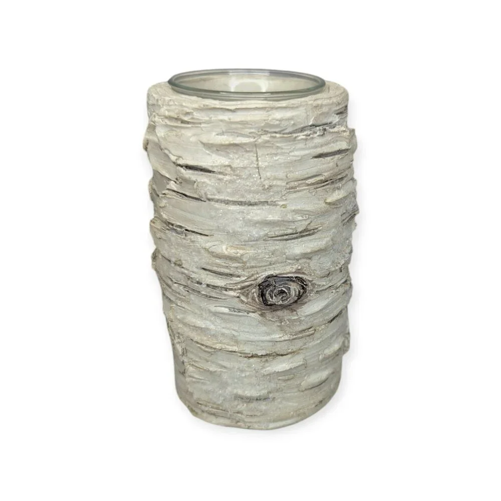 Faux White Birch Candle Holder 6